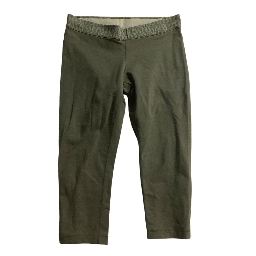 Lululemon Cropped Leggings Olive Green Size 8